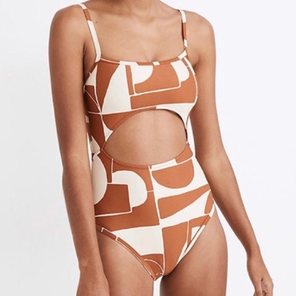 Madewell Other - Madewell Brown and Cream One Piece Swimsuit